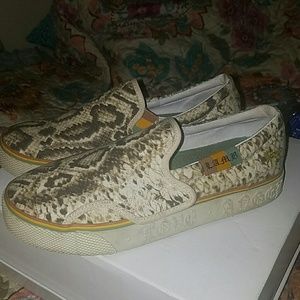 L.A.M.B Snake Slip Ons